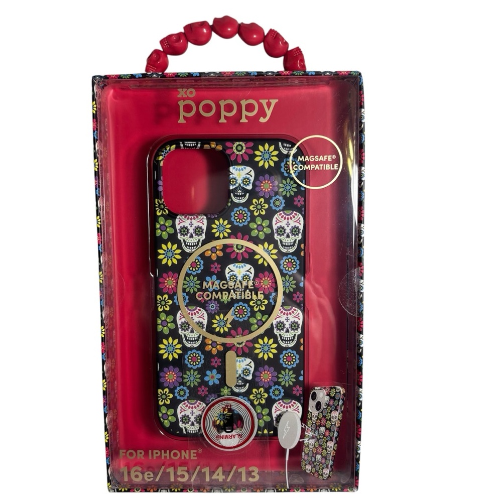 Xo Poppy Sugar Skull IPhone Case Magsafe Compatible IPhone 16e/15/14/13